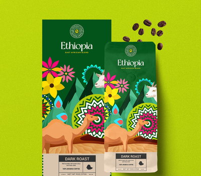插畫風(fēng)格咖啡豆包裝袋設(shè)計(jì)
